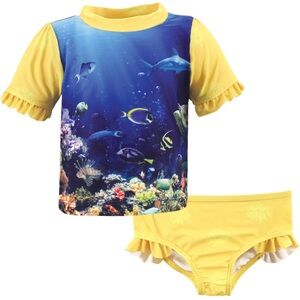 Hudson Baby Unisex Baby Swim Rashguard Set Size 3T